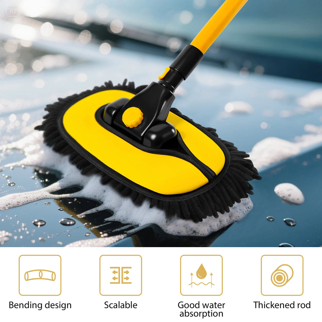 Extendable Car Wash Brush – Long Handle Microfibre Cleaner