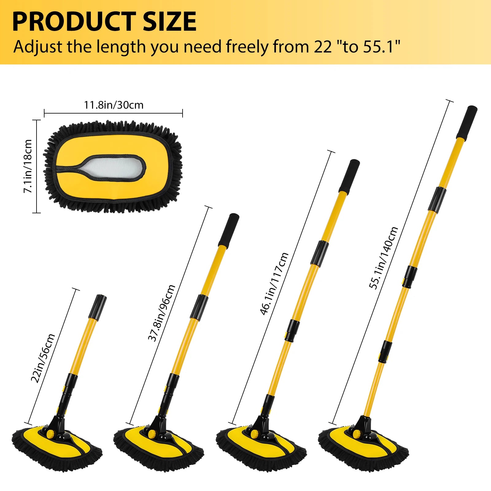 Extendable Car Wash Brush – Long Handle Microfibre Cleaner