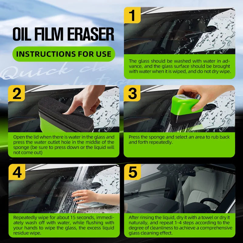 Car Glass Oil Film Remover – Windshield & Window Cleaner