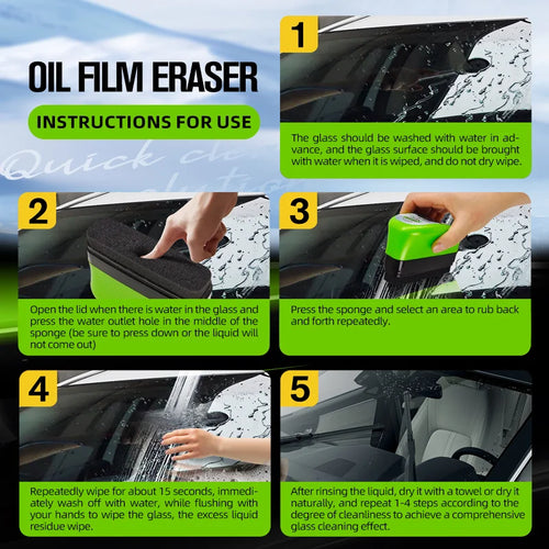 Car Glass Oil Film Remover – Windshield & Window Cleaner