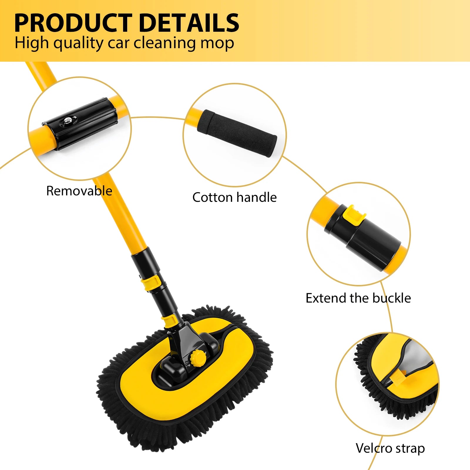 Extendable Car Wash Brush – Long Handle Microfibre Cleaner