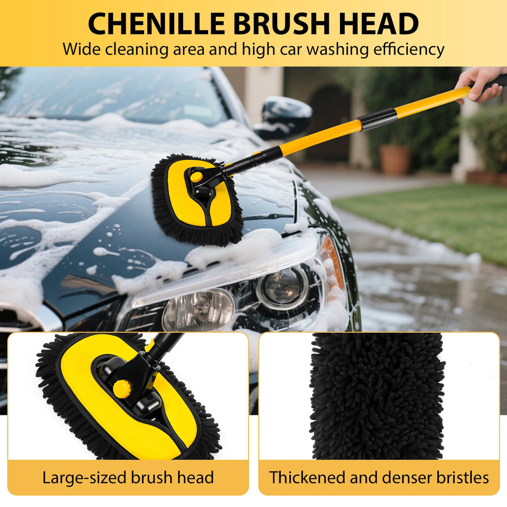 Extendable Car Wash Brush – Long Handle Microfibre Cleaner
